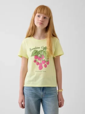 Camiseta infantil holgada con estampado gráfico