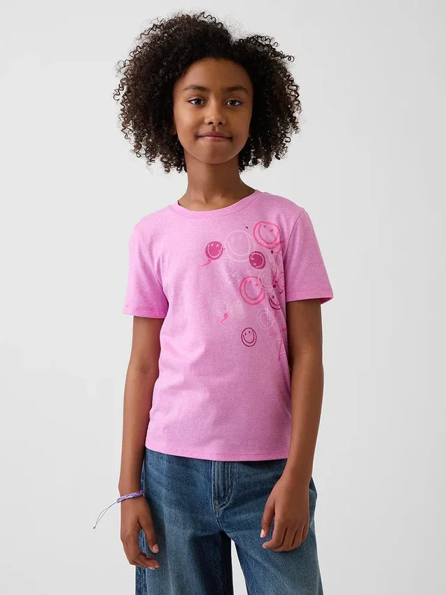 Camiseta infantil holgada con estampado gráfico
