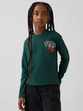 Camiseta infantil holgada con estampado gráfico