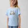 Camiseta infantil holgada con estampado gráfico