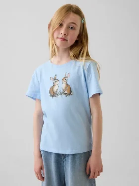 Camiseta infantil holgada con estampado gráfico