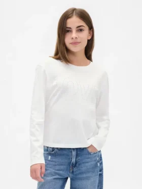 Camiseta infantil holgada con estampado gráfico