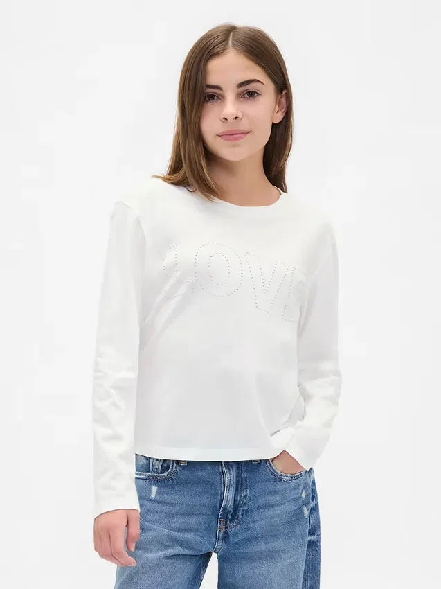 Camiseta infantil holgada con estampado gráfico
