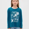 Camiseta infantil holgada con estampado gráfico