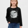 Camiseta infantil holgada con estampado gráfico