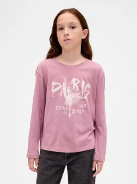 Camiseta infantil holgada con estampado gráfico