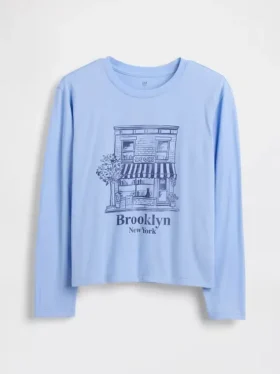 Camiseta infantil holgada con estampado gráfico