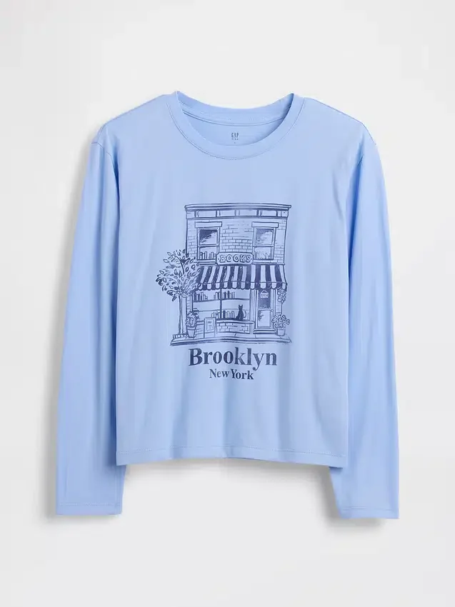 Camiseta infantil holgada con estampado gráfico