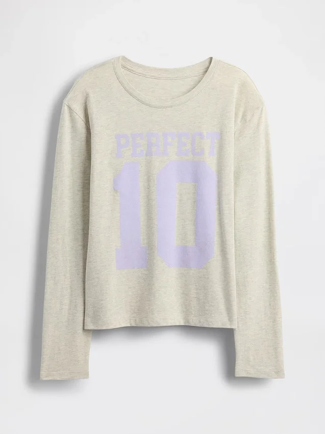 Camiseta infantil holgada con estampado gráfico