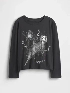Camiseta infantil holgada con estampado gráfico