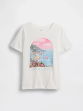 Camiseta infantil holgada con estampado gráfico