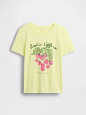 Camiseta infantil holgada con estampado gráfico