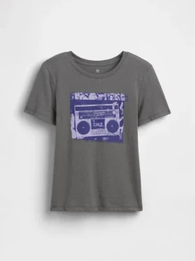 Camiseta infantil holgada con estampado gráfico