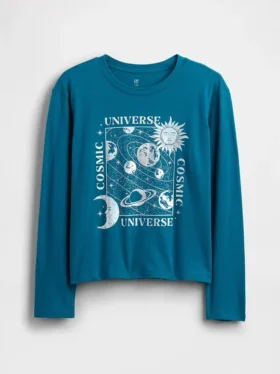 Camiseta infantil holgada con estampado gráfico
