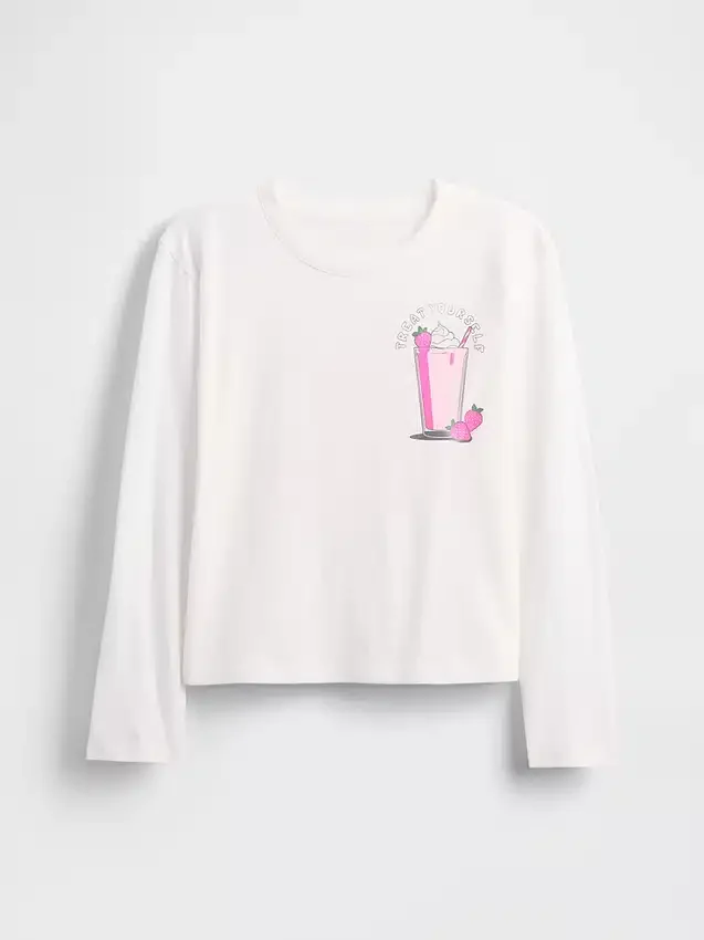 Camiseta infantil holgada con estampado gráfico
