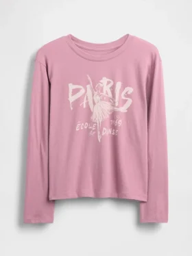 Camiseta infantil holgada con estampado gráfico