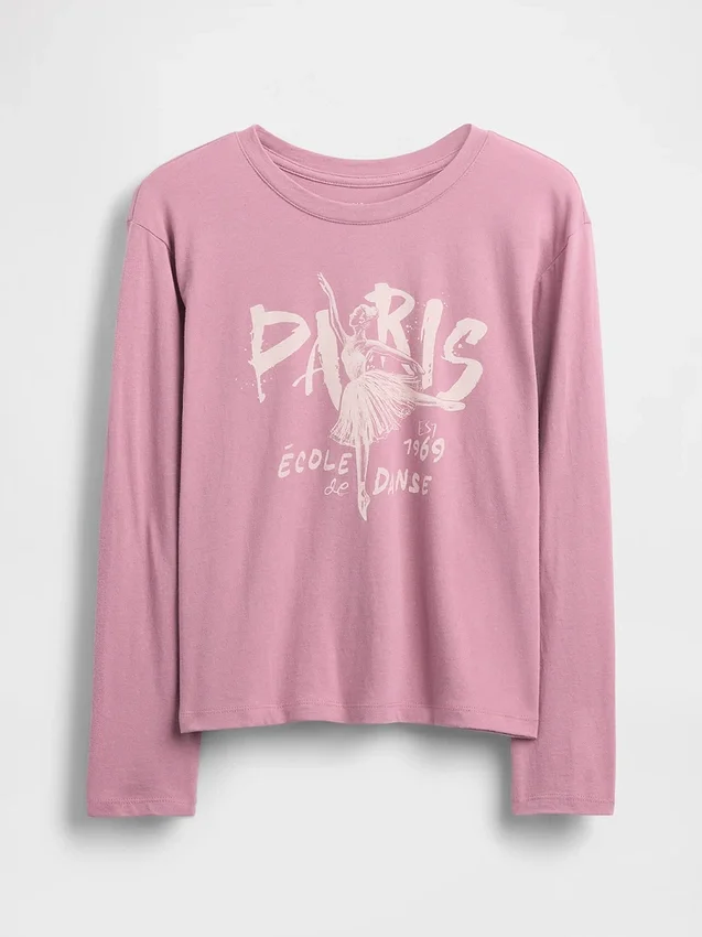 Camiseta infantil holgada con estampado gráfico