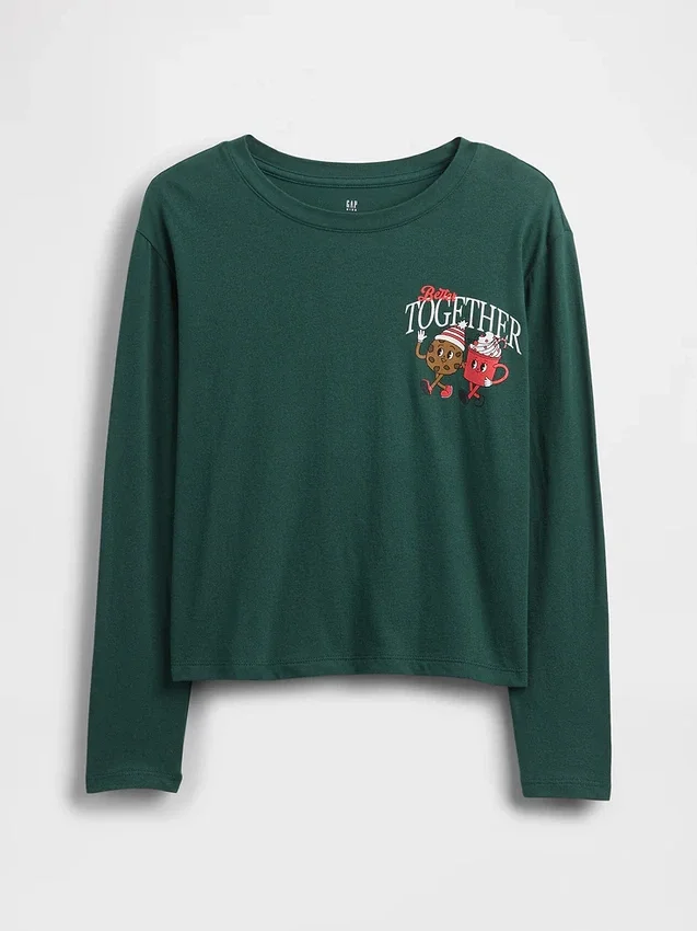 Camiseta infantil holgada con estampado gráfico