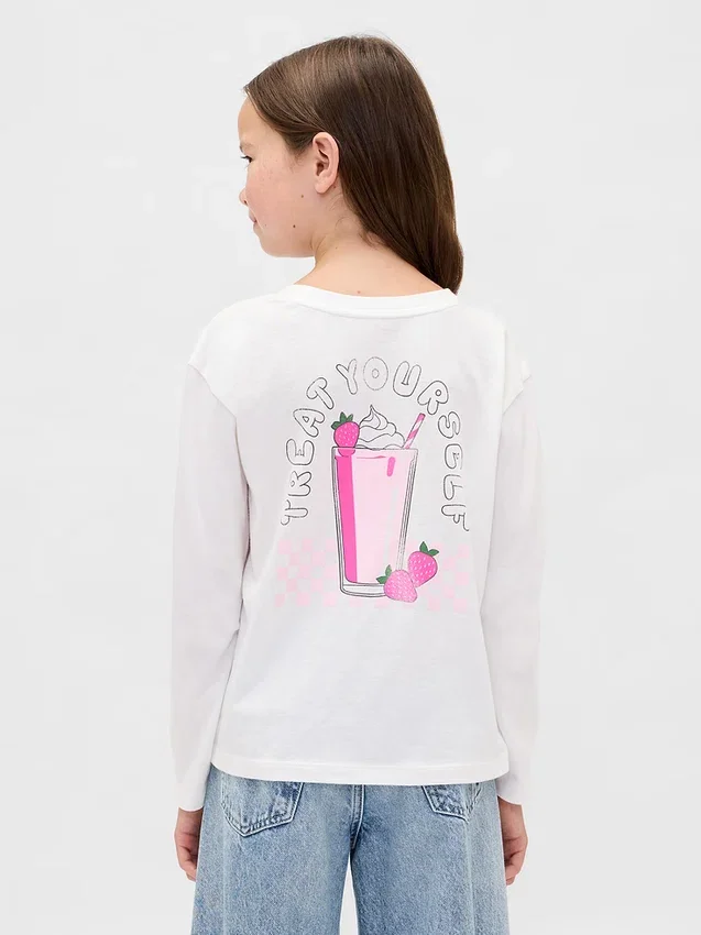 Camiseta infantil holgada con estampado gráfico