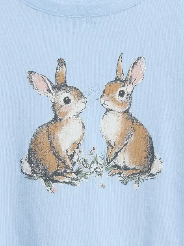 Camiseta infantil holgada con estampado gráfico