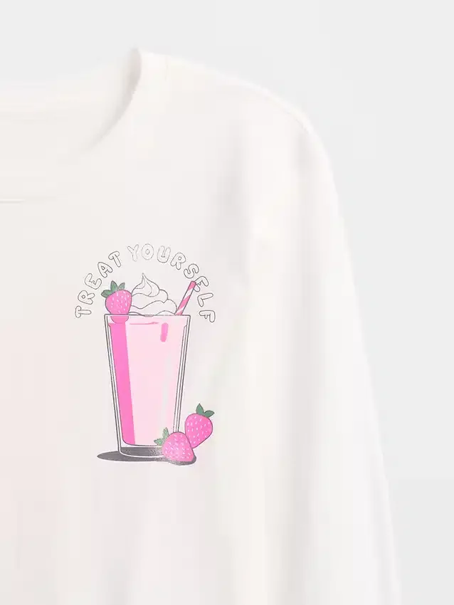 Camiseta infantil holgada con estampado gráfico