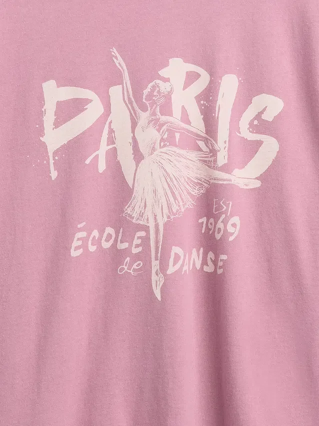 Camiseta infantil holgada con estampado gráfico