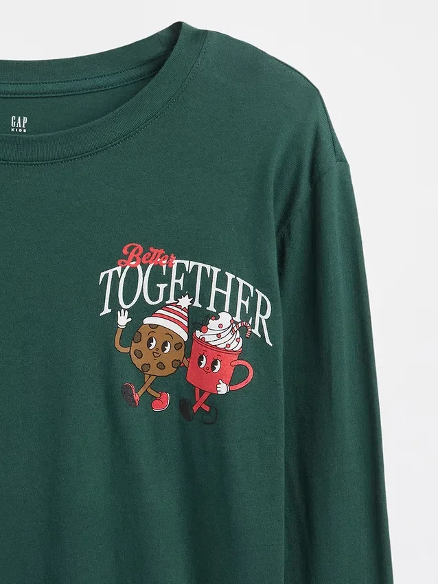 Camiseta infantil holgada con estampado gráfico
