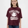 Camiseta infantil oversize con estampado