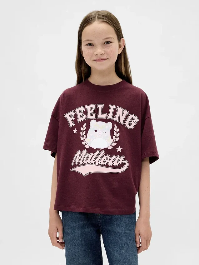 Camiseta infantil oversize con estampado