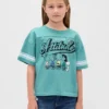 Camiseta infantil oversize con estampado
