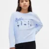 Camiseta infantil oversize con estampado de Barbie