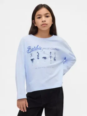 Camiseta infantil oversize con estampado de Barbie