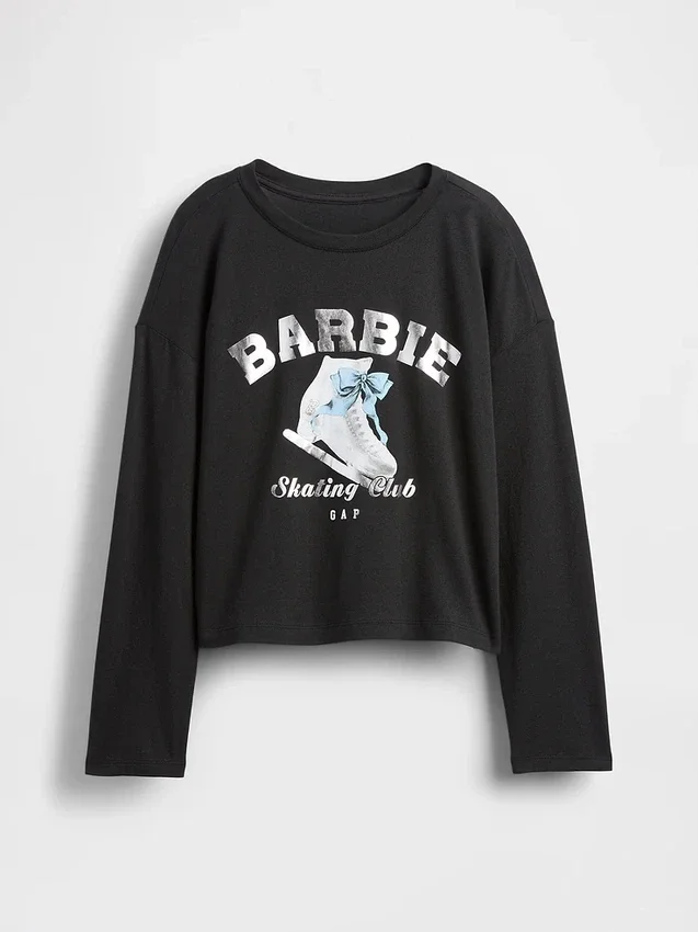 Camiseta infantil oversize con estampado de Barbie