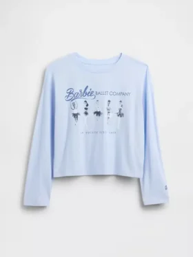 Camiseta infantil oversize con estampado de Barbie