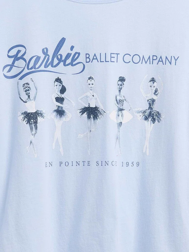 Camiseta infantil oversize con estampado de Barbie
