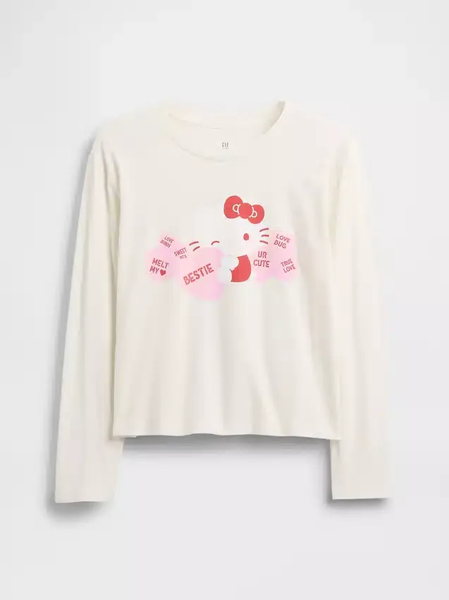 Camiseta infantil oversize con estampado de Hello Kitty