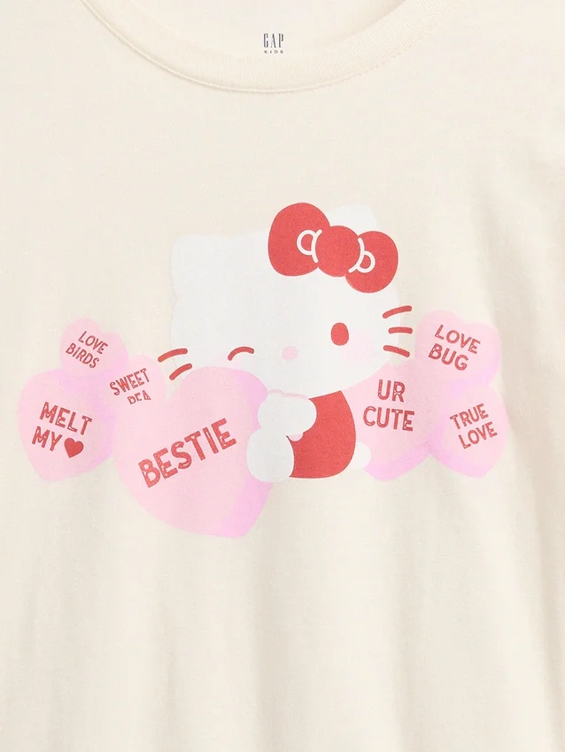Camiseta infantil oversize con estampado de Hello Kitty