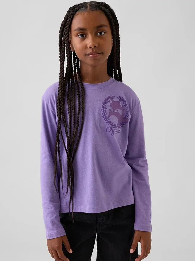 Camiseta infantil oversize con estampado de Squishmallow