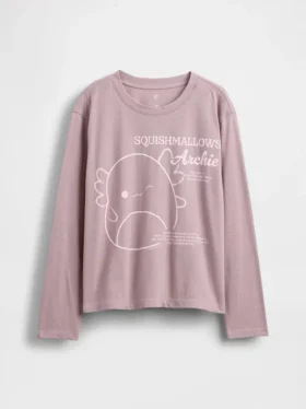 Camiseta infantil oversize con estampado de Squishmallow