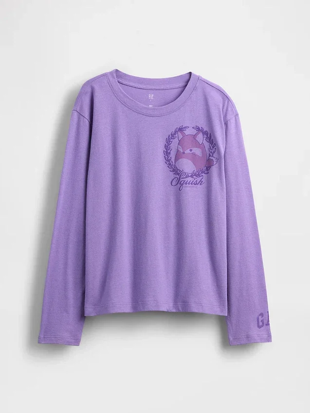 Camiseta infantil oversize con estampado de Squishmallow