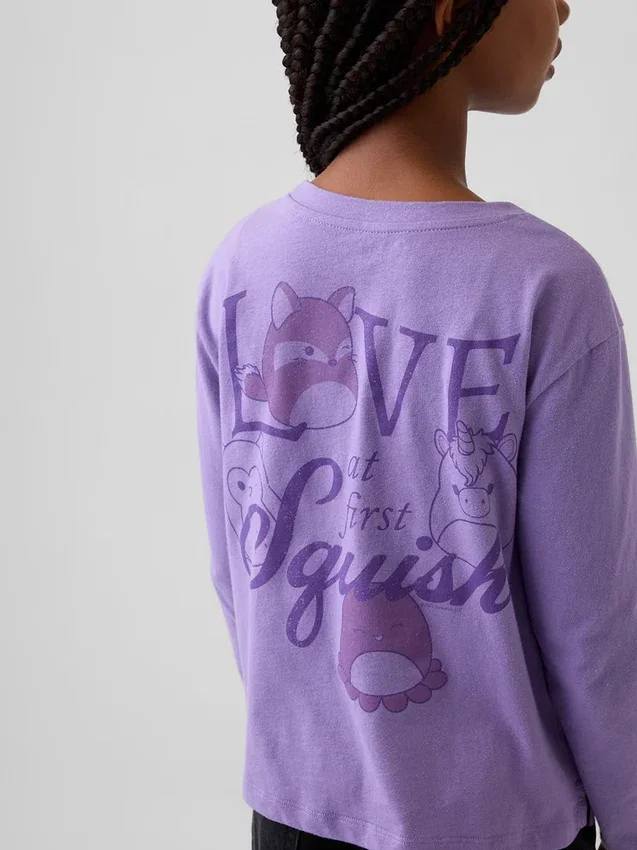 Camiseta infantil oversize con estampado de Squishmallow