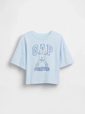 Camiseta infantil oversize con logotipo gráfico