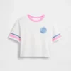 Camiseta infantil oversize de corte cuadrado con estampado gráfico