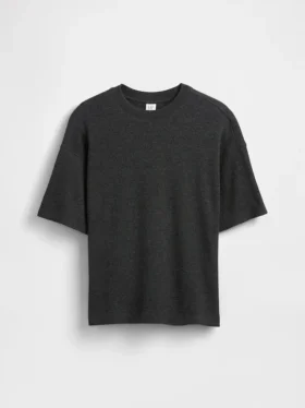 Camiseta infantil oversize de punto waffle