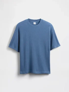Camiseta infantil oversize de punto waffle