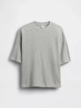 Camiseta infantil oversize de punto waffle
