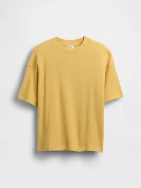 Camiseta infantil oversize de punto waffle