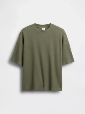 Camiseta infantil oversize de punto waffle