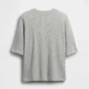 Camiseta infantil oversize de punto waffle