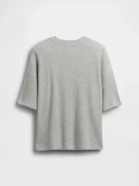 Camiseta infantil oversize de punto waffle